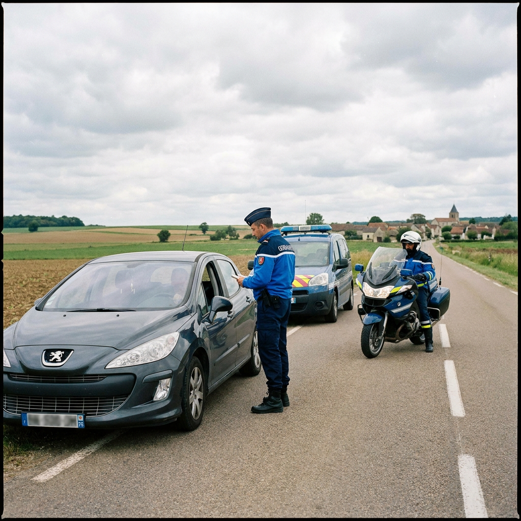 davinci un automobiliste est contr l par les gendarmes au