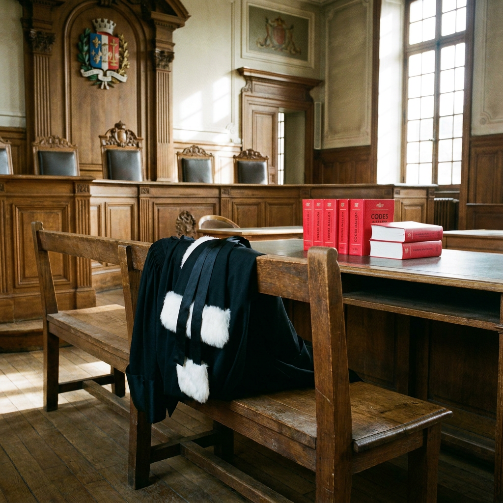 davinci une robe d avocat est pos e sur un banc en bois d 